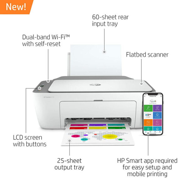 HP - DeskJet 2755 Wireless All-In-One Instant Ink-Ready Inkjet Printer  Sales in Kolkata - Image 2