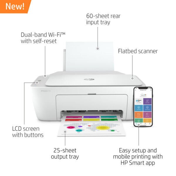 HP DeskJet 2752 Wireless All-In-One Color Inkjet Printer - Instant Ink Ready  Sales in Kolkata - Image 2