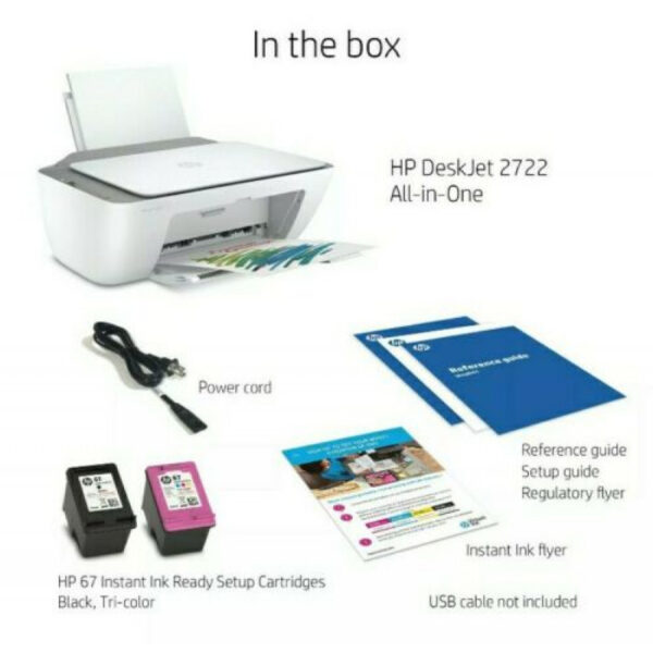 Hp 2722 All In One Printer Copy Scan WiFi Printing WITH INK & Instant Ink Ready   Sales in Kolkata - Image 2